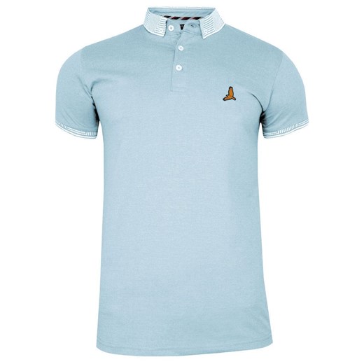 Koszulka POLO Błękitna Bawełniana, Męska, Krótki Rękaw, z Kołnierzykiem, Casualowa -Brave Soul TSBRSSS21GLOVERpaleblue ze sklepu JegoSzafa.pl w kategorii T-shirty męskie - zdjęcie 115646599