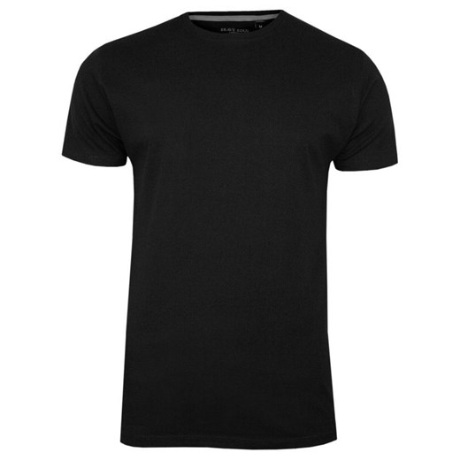 T-Shirt Czarny Bawełniany Męski Bez Nadruku -Brave Soul- Koszulka, Krótki Rękaw, Basic TSBRSSS21GRAILjetblack M JegoSzafa.pl