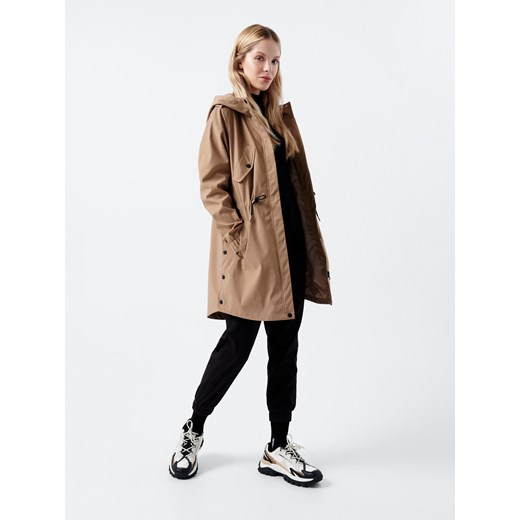 Cropp - Parka z kapturem - Beżowy Cropp XS Cropp