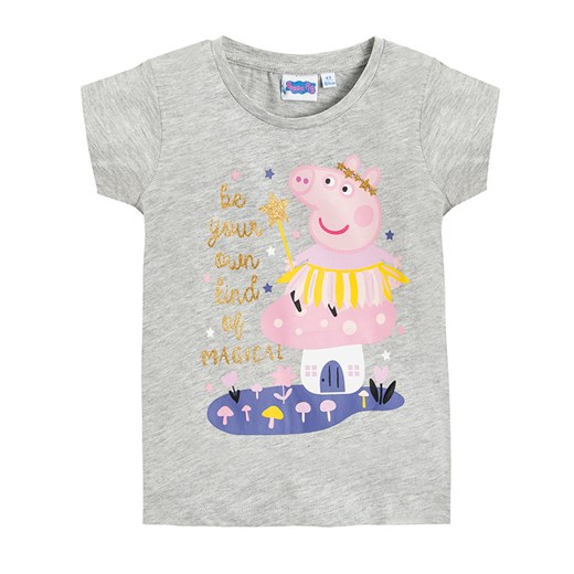 T-shirt dziewczęcy, szary, Świnka Peppa Odzież Licencyjna 104 okazyjna cena smyk