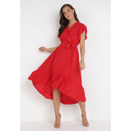 Czerwona Sukienka Ocearis ze sklepu Born2be Odzież w kategorii Sukienki - zdjęcie 115704516