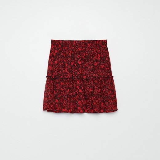 Cropp - Wzorzysta spódnica mini - Czerwony Cropp L Cropp