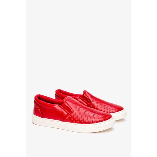 Czerwone buty sportowe slip on ażurowe Casu 29371 Casu Casu.pl