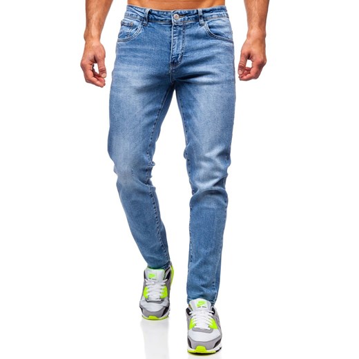 Granatowe spodnie jeansowe męskie skinny fit Denley KX536 31/M okazyjna cena Denley
