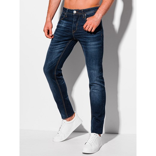 Spodnie męskie jeansowe 1105P - ciemnoniebieskie Edoti.com 33 Edoti.com