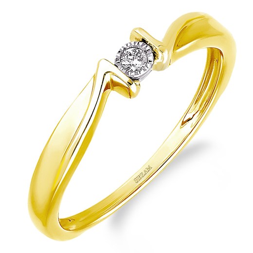 Pierścionek zaręczynowy MARIAGE z diamentem LC RR588 Y próba 585 Sezam 10 Jubiler Sezam