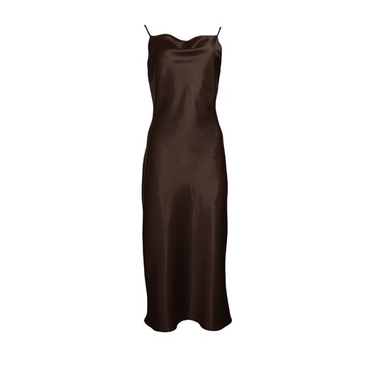 Jedwabna sukienka ADELE – czekoladowa S SOFLUFFY
