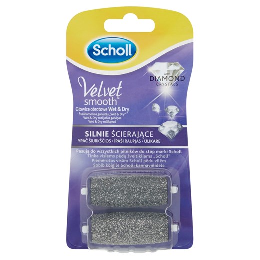 Velvet Smooth Wet&Dry silnie ścierające głowice obrotowe z kryształkami diamentów 2 szt. Scholl perfumgo.pl