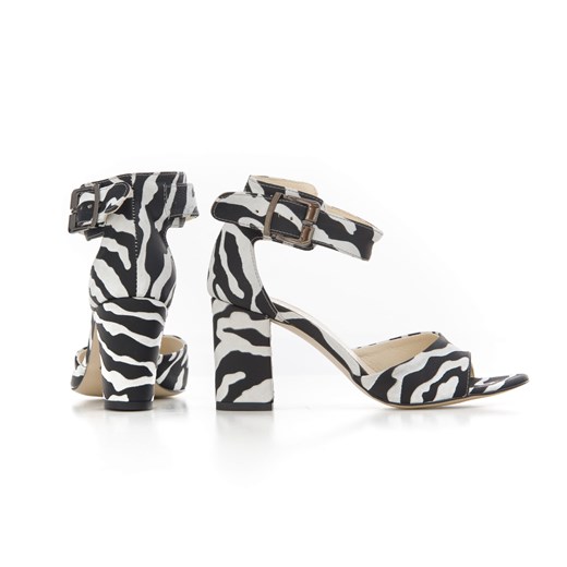Sandały damskie Zapato eleganckie z klamrą w abstrakcyjnym wzorze 