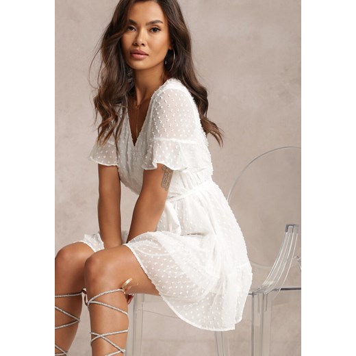 Biała Sukienka Theaniphis ze sklepu Renee odzież w kategorii Sukienki - zdjęcie 115838766