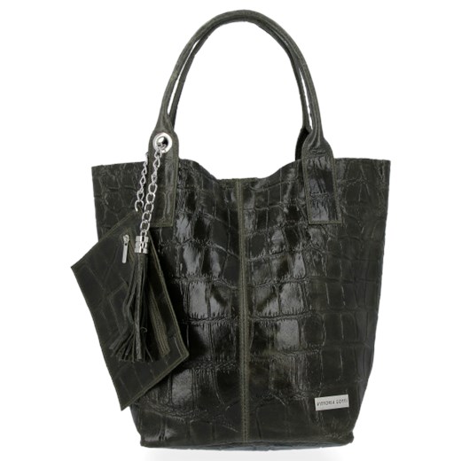 Shopper bag Vittoria Gotti skórzana na ramię duża wakacyjna 