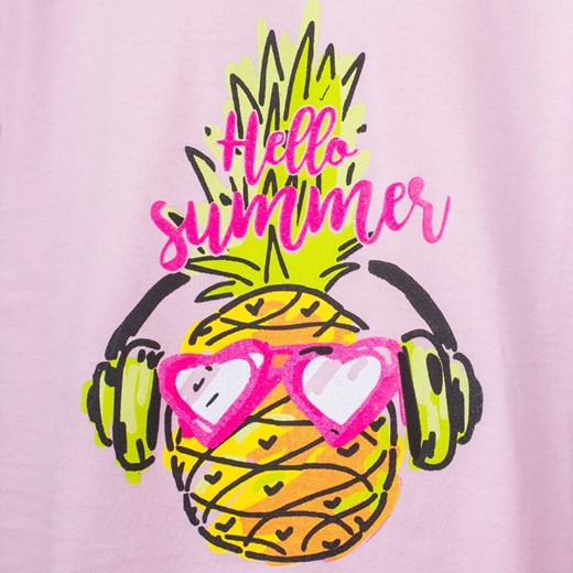 T-shirt dziewczęcy, jasnoróżowy, ananas, Tup Tup Tup Tup 92 smyk