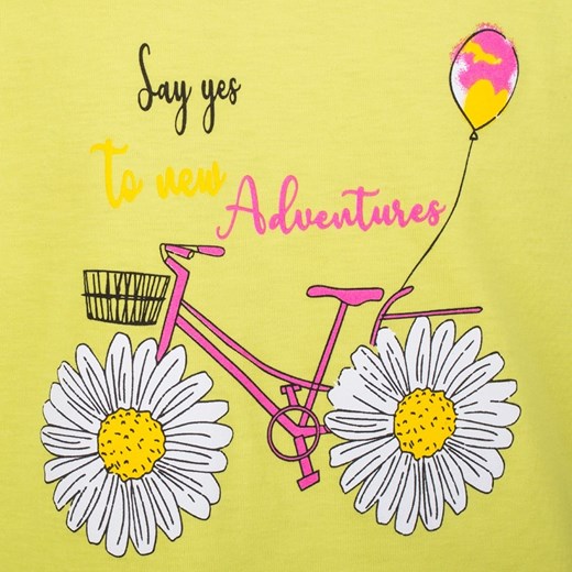 T-shirt dziewczęcy, żółty, rower, Tup Tup Tup Tup 140 smyk