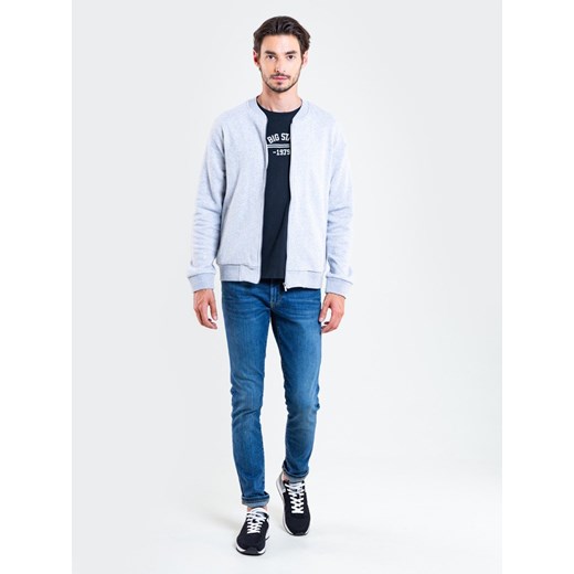 Bluza męska rozpinana ze stójką szara Raiden 901 ze sklepu Big Star w kategorii Bluzy męskie - zdjęcie 115844006