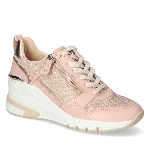 Piękne Różowe Sneakersy Caprice Na Koturnie Caprice 9-23710-26/504 Rose Comb Caprice Arturo-obuwie