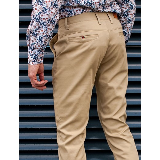 Brązowe spodnie męskie Recea bawełniane 