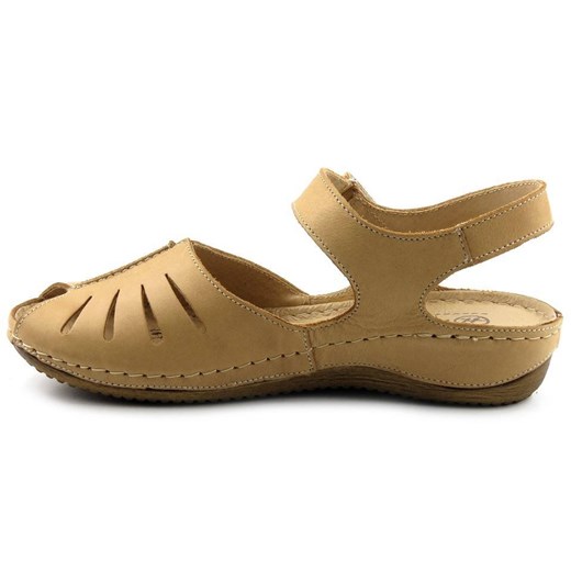 Sandały damskie Helios Komfort casual na lato z klamrą skórzane 