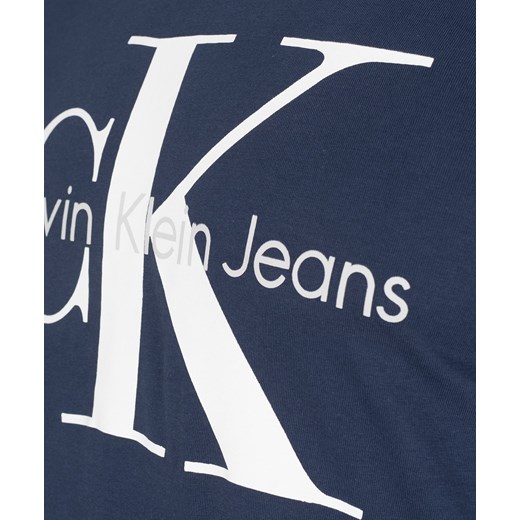 T-shirt męski Calvin Klein granatowy z krótkim rękawem z napisem 