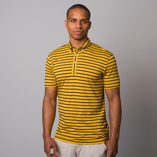 Żółta koszulka polo w paski Willsoor L promocyjna cena Willsoor