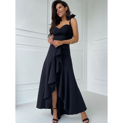 Elegancka sukienka Maxi czarna Frill Versada 36 Versada