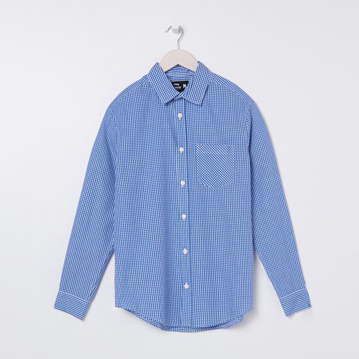 Sinsay - Koszula regular fit z kieszonką - Niebieski Sinsay XL promocja Sinsay
