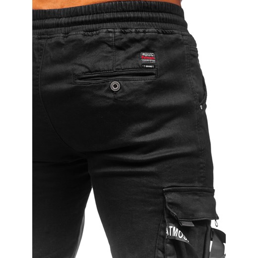 Czarne spodnie joggery bojówki męskie Denley KA1056-13 34/L okazja Denley