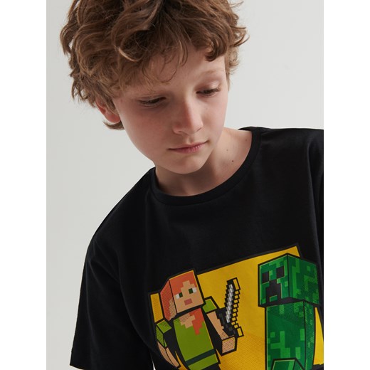 Reserved - Bawełniany t-shirt Minecraft - Czarny Reserved 140 Reserved