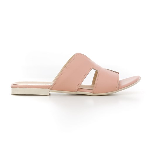 damskie klapki na miękkiej podeszwie - skóra naturalna - model 371 - kolor różowy Zapato 39 zapato.com.pl