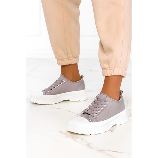 Szare trampki na platformie buty sportowe sznurowane Casu ZY202-26 Casu promocyjna cena Casu.pl