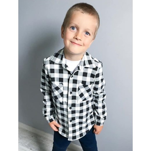 Koszula dla Chłopca w kratkę Black&amp;White 110-116 cm Vanilove