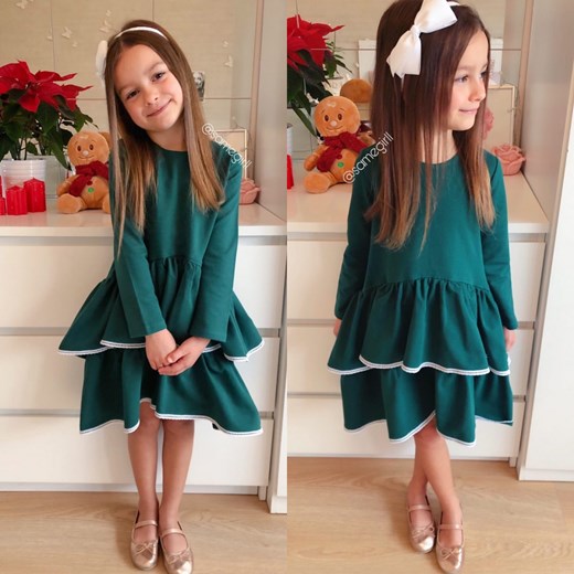 Sukienka Dla Dziewczynki Amalfi Green Christmas 98 cm Vanilove