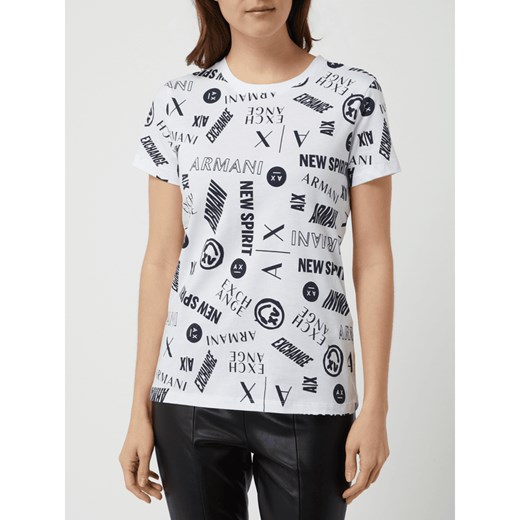 T-shirt z wzorem z logo Armani Exchange XS Peek&Cloppenburg  wyprzedaż