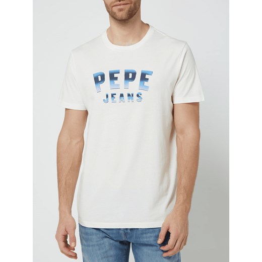 T-shirt o kroju regular fit z nadrukiem z logo model ‘Graham’ Pepe Jeans S okazja Peek&Cloppenburg 