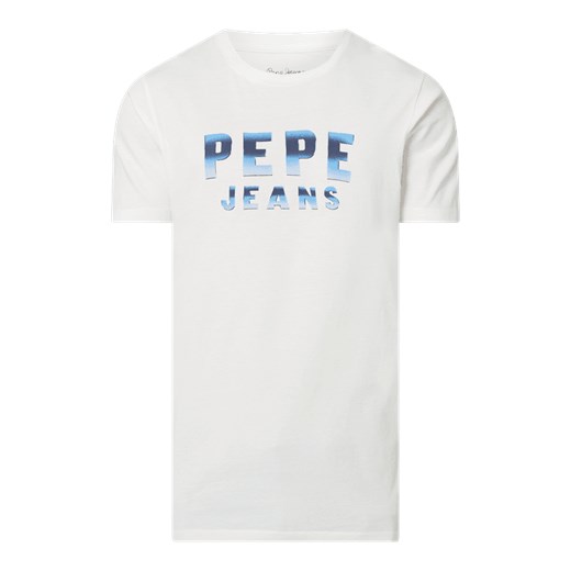 T-shirt o kroju regular fit z nadrukiem z logo model ‘Graham’ Pepe Jeans M wyprzedaż Peek&Cloppenburg 