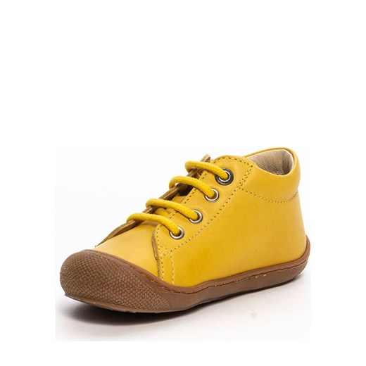 Żółte buty sportowe dziecięce Naturino sznurowane wiosenne skórzane 