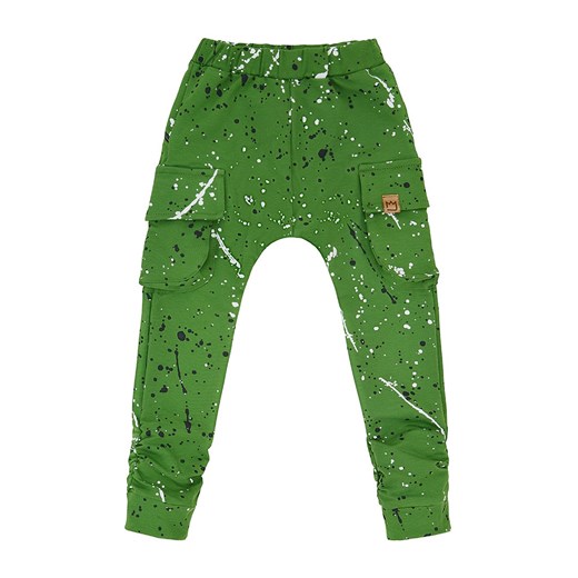 Spodnie dresowe, bojówki zielone w plamki Mimi 140/146 TuSzyte