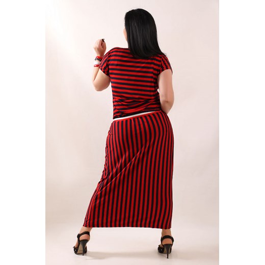 Sukienka Oscar Fashion maxi z krótkim rękawem