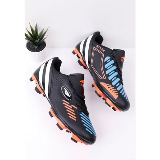 Buty piłkarskie korki czarno pomarańczowe 1 Meier Yourshoes 39 promocyjna cena YourShoes