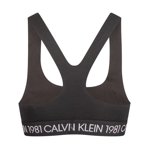 Biustonosz Calvin Klein czarny sportowy z napisami