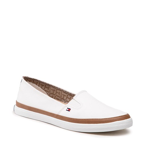 Tenisówki TOMMY HILFIGER - Iconic Kesha Slip On FW0FW01656 Whisper White 121 Tommy Hilfiger 36 okazja eobuwie.pl