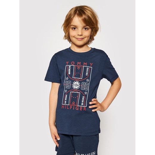 Tommy Hilfiger T-Shirt Glow In The Dark Graphic KB0KB06316 D Granatowy Regular Fit Tommy Hilfiger 14Y wyprzedaż MODIVO