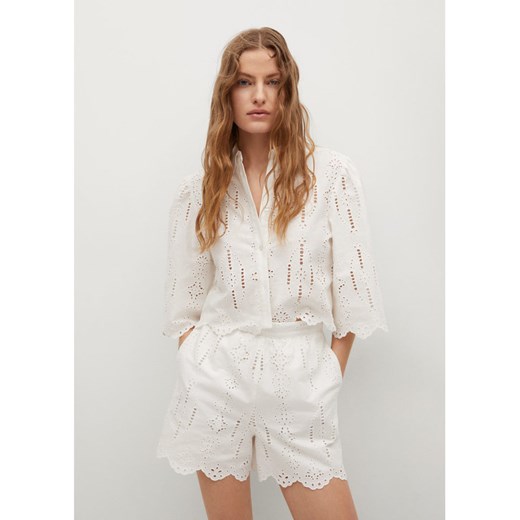 Mango Szorty materiałowe Earth 87037132 Biały Regular Fit Mango M MODIVO