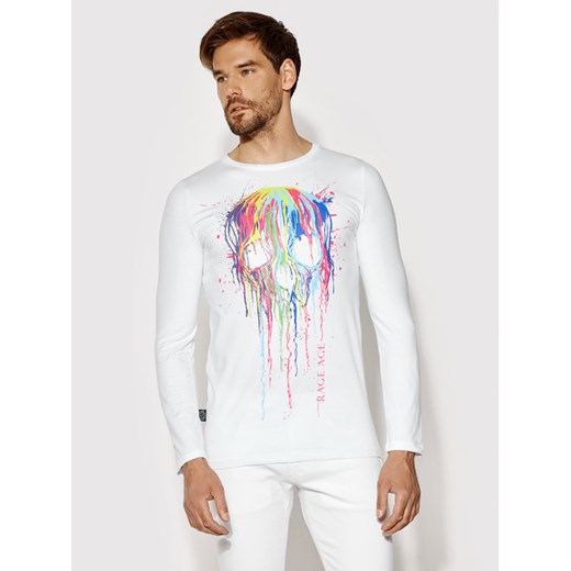 Rage Age Longsleeve Splashskull 2 Biały Regular Fit Rage Age M wyprzedaż MODIVO