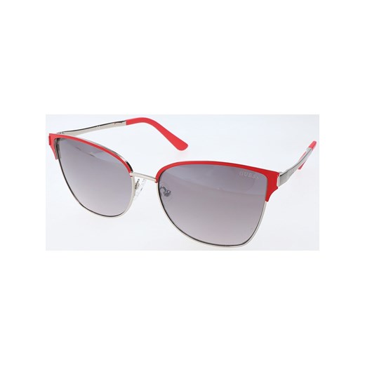 Damskie okulary przeciwsłoneczne w kolorze szaro-czerwono-srebrnym Guess 58 promocja Limango Polska