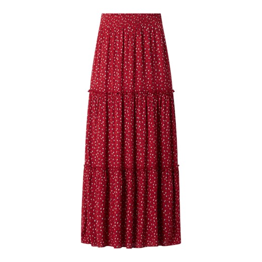 Czerwona spódnica Review midi z wiskozy w abstrakcyjnym wzorze 
