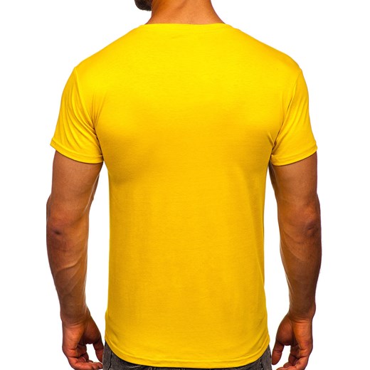 T-shirt męski bez nadruku ciemnożółty Denley 2005 XL okazja Denley