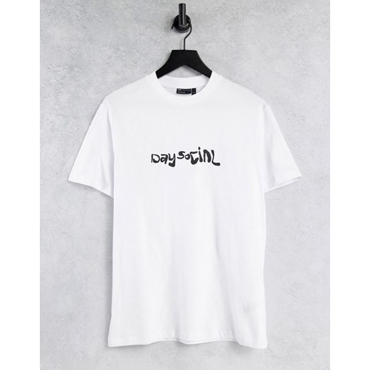 T-shirt męski Asos Day Social z krótkim rękawem bawełniany 