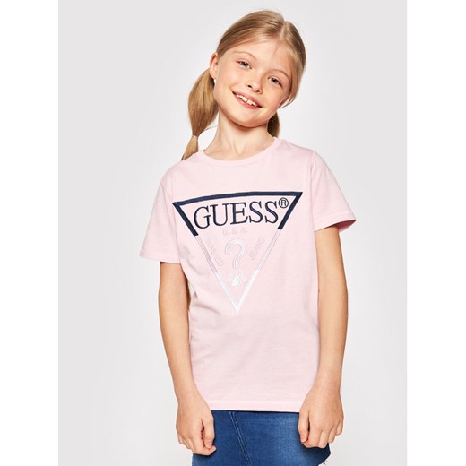 Guess T-Shirt H1RJ05 K8HM0 Różowy Regular Fit Guess 16Y promocja MODIVO