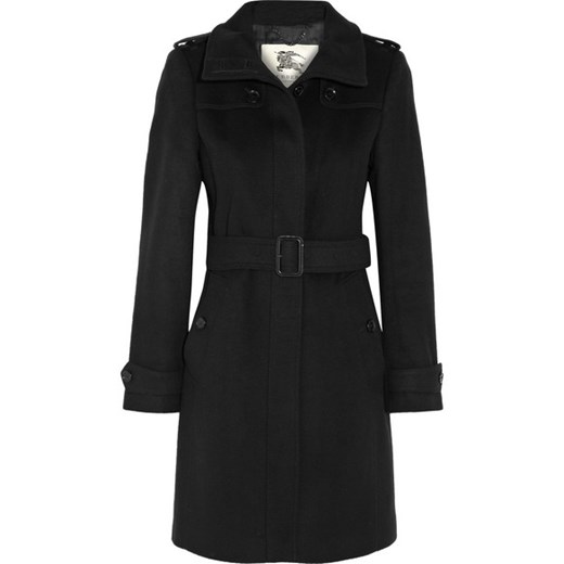 Wool and cashmere-blend coat net-a-porter czarny płaszcz