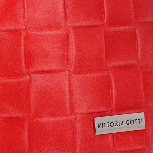 Włoska Torebka Skórzana Shopper Bag XL z Etui renomowanej firmy Vittoria Gotti Czerwona (kolory) Vittoria Gotti PaniTorbalska